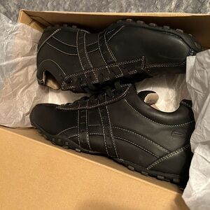 New Men's Skechers Black Sneakers with Lace-Up Design